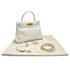 HERMES KELLY 28 RETOURNE WHITE GRAINE HAND SHOULDER BAG 〇W GOLD HARDWARE 90308961