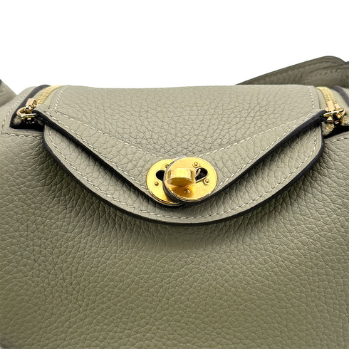 HERMES LINDY MINI SAUGE TAURILLON CLEMENCE SHOULDER BAG B GOLD HARDWARE 90308962 - PURPOSE