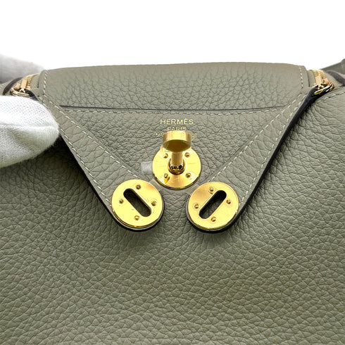 HERMES LINDY MINI SAUGE TAURILLON CLEMENCE SHOULDER BAG B GOLD HARDWARE 90308962 - PURPOSE