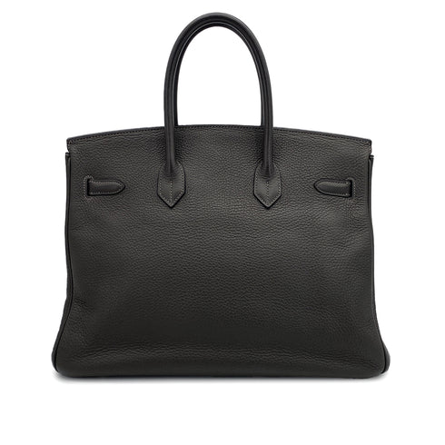 HERMES BIRKIN 35 GRAPHITE TOGO HAND BAG □F PALLADIUM HARDWARE 90308964 - PURPOSE