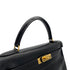 HERMES KELLY 32 RETOURNE BLACK BOXCALF HAND SHOULDER BAG 1993 CIRCLE W GOLD HARDWARE 90308965 - PURPOSE