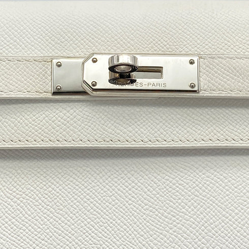 HERMES KELLY 28 SELLIER WHITE VEAU EPSOM HAND SHOULDER BAG 2007 SQUARE K PALLADIUM HARDWARE 90308966 - PURPOSE