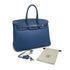 HERMES BIRKIN 35 BLUE BRIGHTON TAURILLON CLEMENCE HAND BAG □L PALLADIUM HARDWARE 90308967 - PURPOSE