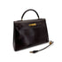 HERMES KELLY 32 SELLIER MARRON FONCE BOXCALF HAND BAG 1976 CIRCLE F GOLD HARDWARE 90308970 - PURPOSE