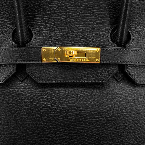 HERMES BIRKIN 35 BLACK ARDENNES HAND BAG □G GOLD HARDWARE 90308973 - PURPOSE