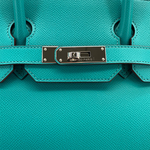 HERMES BIRKIN 30 BLUE PAON VEAU EPSOM HAND BAG □P PALLADIUM HARDWARE 90308974 - PURPOSE