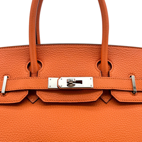 HERMES BIRKIN 30 ORANGE TOGO HAND BAG □N PALLADIUM HARDWARE 90308975 - PURPOSE
