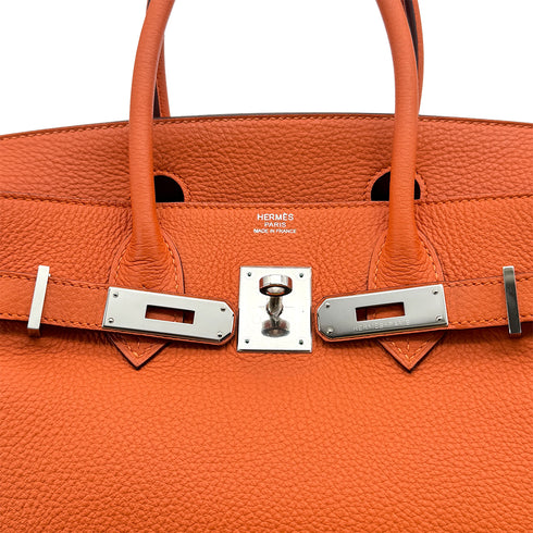 HERMES BIRKIN 30 ORANGE TOGO HAND BAG □N PALLADIUM HARDWARE 90308975 - PURPOSE