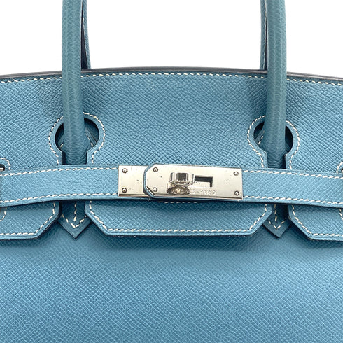 HERMES BIRKIN 30 BLUE JEAN EPSOM HAND BAG □L PALLADIUM HARDWARE 90308977 - PURPOSE