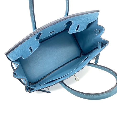 HERMES BIRKIN 30 BLUE JEAN EPSOM HAND BAG □L PALLADIUM HARDWARE 90308977 - PURPOSE