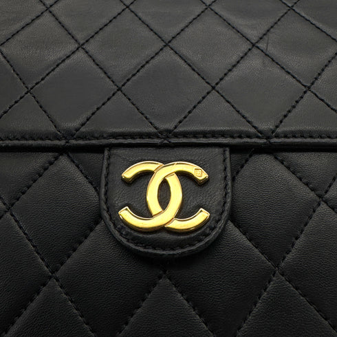 CHANEL VINTAGE MATELASSE CHAIN SHOULDER BAG BLACK LAMB SKIN 90308980 - PURPOSE