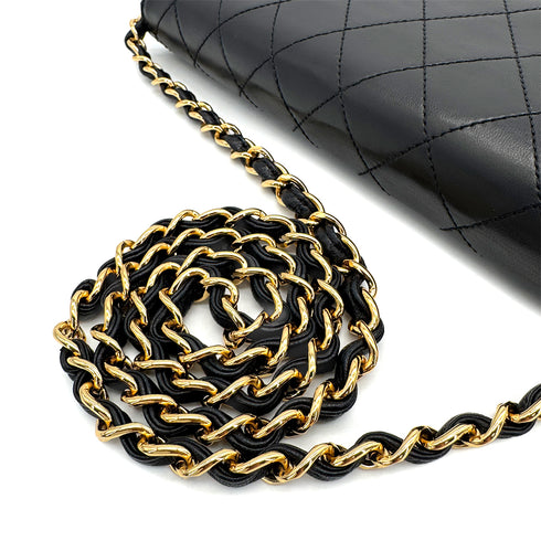 CHANEL VINTAGE MATELASSE CHAIN SHOULDER BAG BLACK LAMB SKIN 90308980 - PURPOSE