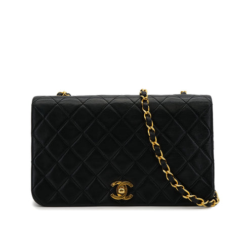 CHANEL VINTAGE FULL FLAP CHAIN SHOULDER BAG BLACK LAMB SKIN 90308981 - PURPOSE