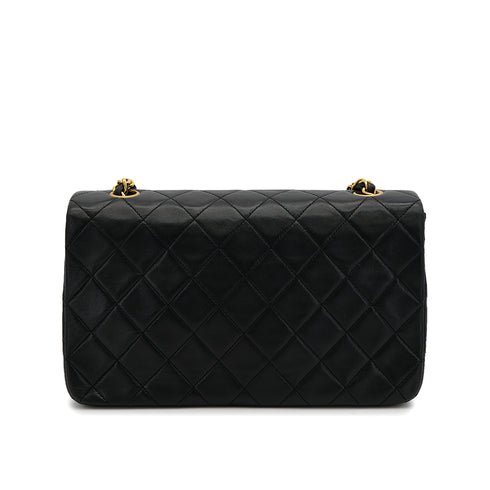 CHANEL VINTAGE FULL FLAP CHAIN SHOULDER BAG BLACK LAMB SKIN 90308981 - PURPOSE