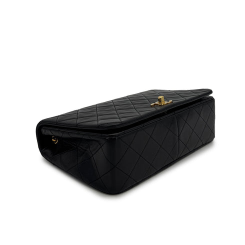 CHANEL VINTAGE FULL FLAP CHAIN SHOULDER BAG BLACK LAMB SKIN 90308981 - PURPOSE