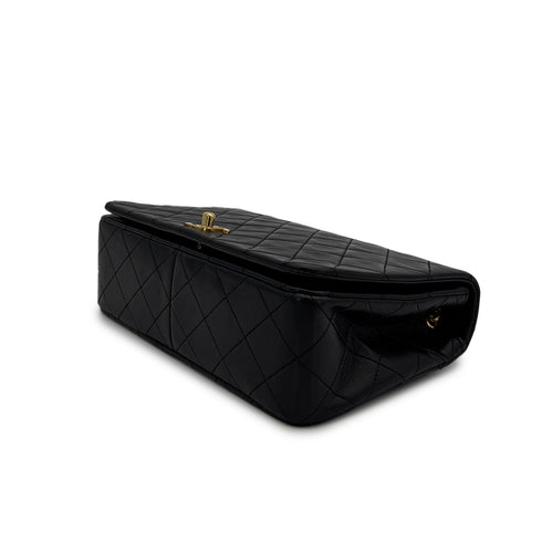 CHANEL VINTAGE FULL FLAP CHAIN SHOULDER BAG BLACK LAMB SKIN 90308981 - PURPOSE