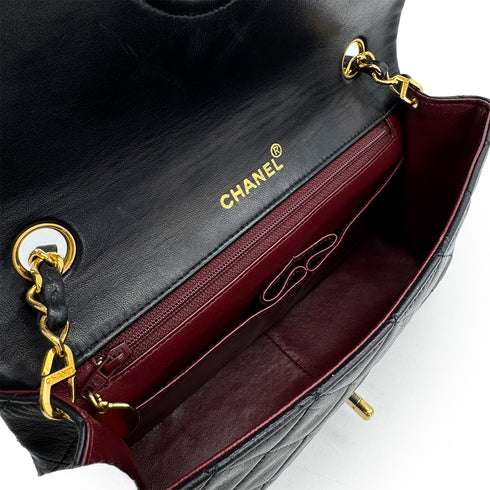 CHANEL VINTAGE FULL FLAP CHAIN SHOULDER BAG BLACK LAMB SKIN 90308981 - PURPOSE
