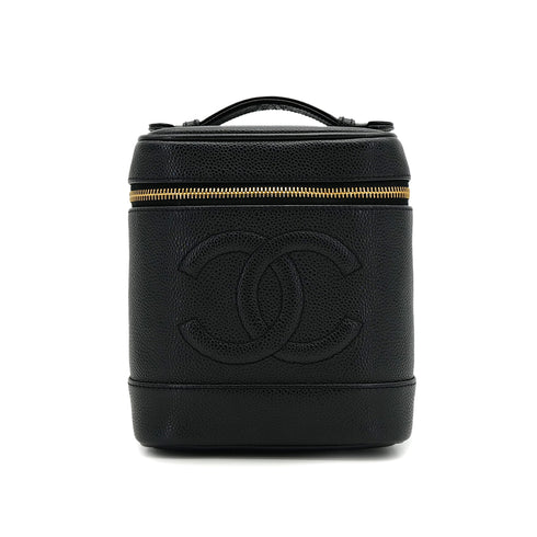 CHANEL VINTAGE VANITY HAND BAG BLACK CAVIAR SKIN 90308983 - PURPOSE