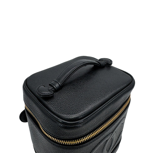CHANEL VINTAGE VANITY HAND BAG BLACK CAVIAR SKIN 90308983 - PURPOSE