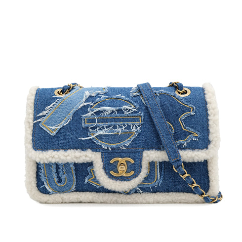 CHANEL EGYPT LINE CHAIN SHOULDER BAG BLUE DENIM MOUTON 90308984 - PURPOSE