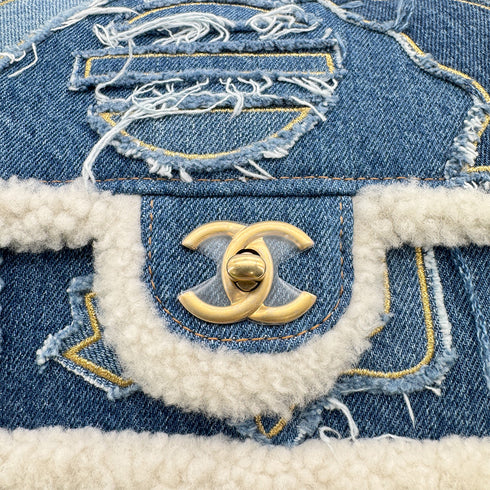 CHANEL EGYPT LINE CHAIN SHOULDER BAG BLUE DENIM MOUTON 90308984 - PURPOSE
