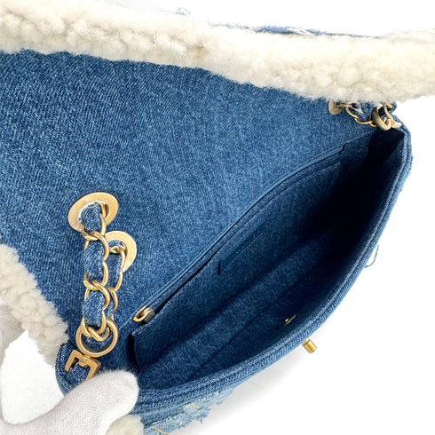 CHANEL EGYPT LINE CHAIN SHOULDER BAG BLUE DENIM MOUTON 90308984 - PURPOSE
