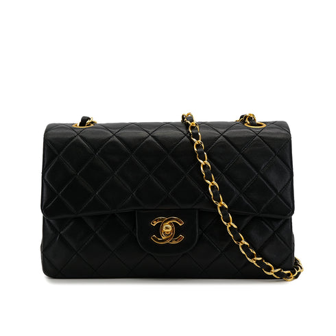 CHANEL VINTAGE CLASSIC FLAP SMALL CHAIN SHOULDER BAG BLACK LAMB SKIN 90308989 - PURPOSE