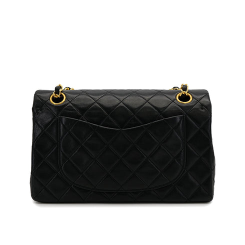 CHANEL VINTAGE CLASSIC FLAP SMALL CHAIN SHOULDER BAG BLACK LAMB SKIN 90308989 - PURPOSE