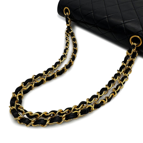 CHANEL VINTAGE CLASSIC FLAP SMALL CHAIN SHOULDER BAG BLACK LAMB SKIN 90308989 - PURPOSE