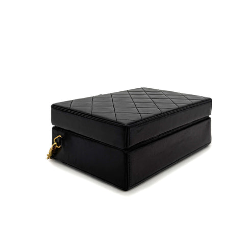 CHANEL VINTAGE VANITY MATELASSE CHAIN SHOULDER BAG BLACK LAMB SKIN 90308990 - PURPOSE