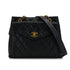CHANEL VINTAGE MATELLASSE TURN LOCK CHAIN TOTE BAG BLACK CAVIAR SKIN 90308991 - PURPOSE