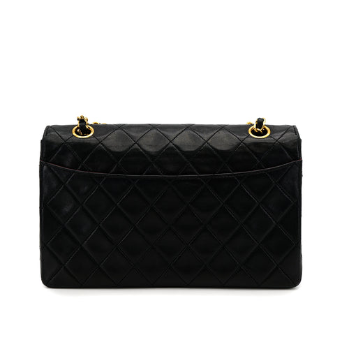 CHANEL VINTAGE MATELASSE CHAIN SHOULDER BAG BLACK LAMB SKIN 90308992 - PURPOSE