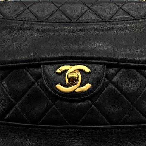 CHANEL VINTAGE MATELASSE CHAIN SHOULDER BAG BLACK LAMB SKIN 90308992 - PURPOSE