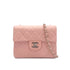 CHANEL VINTAGE MINI SQUARE 17 CHAIN SHOULDER BAG PINK LAMB SKIN 90308993