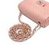 CHANEL VINTAGE MINI SQUARE 17 CHAIN SHOULDER BAG PINK LAMB SKIN 90308993