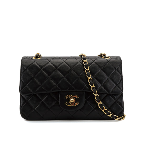 CHANEL VINTAGE CLASSIC FLAP SMALL CHAIN SHOULDER BAG BLACK LAMB SKIN 90308995 - PURPOSE