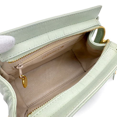 CHANEL MINI MATELASSE CHAIN SHOULDER BAG LIGHT GREEN LAMB SKIN 90308997 - PURPOSE