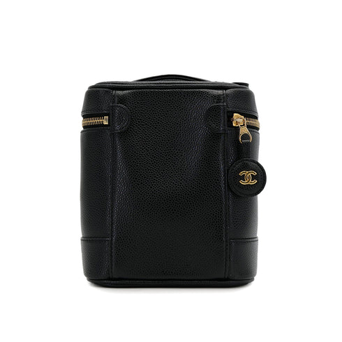 CHANEL VINTAGE VANITY HAND BAG BLACK CAVIAR SKIN 90308998 - PURPOSE