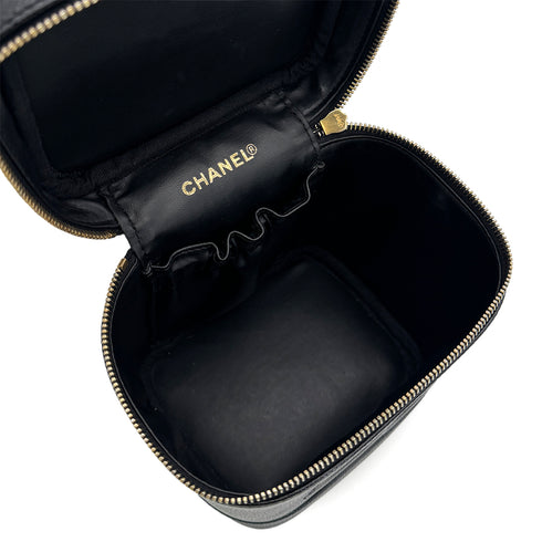 CHANEL VINTAGE VANITY HAND BAG BLACK CAVIAR SKIN 90308998 - PURPOSE