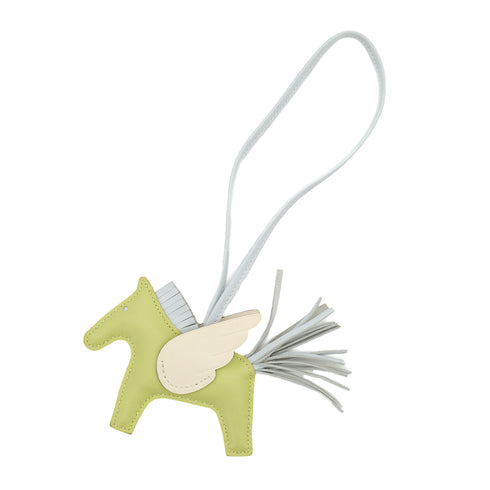 HERMES BAG CHARM RODEO PEGASUS PM JAUNE BOURGEON BLUE BRUME NATA AGNEAU MILO Z 90308999 - PURPOSE