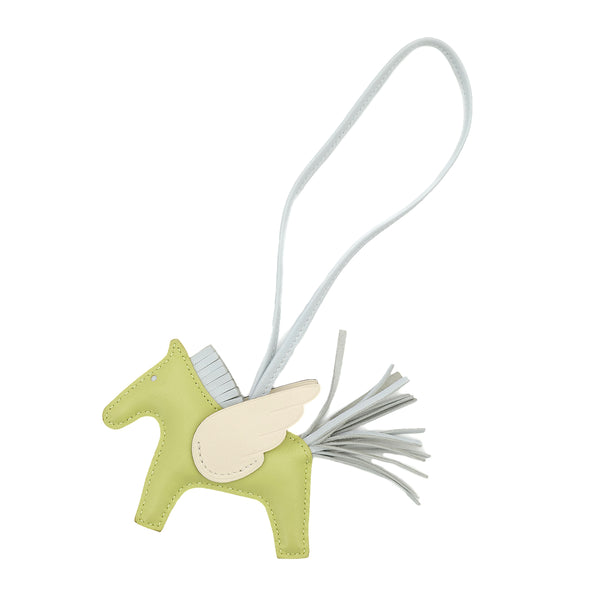 HERMES BAG CHARM RODEO PEGASUS PM JAUNE BOURGEON BLUE BRUME NATA AGNEAU MILO Z 90308999 - PURPOSE