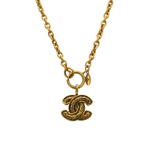 CHANEL VINTAGE NECKLACE MATELASSE COCOMARK GOLD ACCESSORY 90309000 - PURPOSE