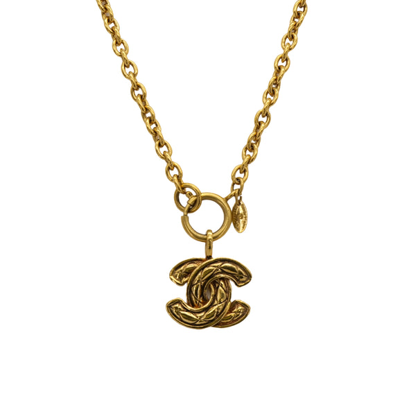 CHANEL VINTAGE NECKLACE MATELASSE COCOMARK GOLD ACCESSORY 90309000 - PURPOSE