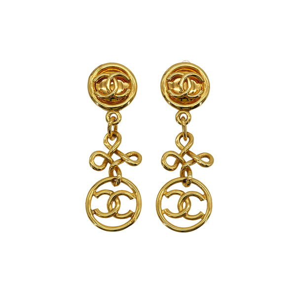 CHANEL VINTAGE EARRINGS SWING COCOMARK GOLD 93P ACCESSORY 90309005 - PURPOSE