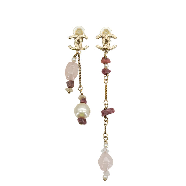 CHANEL EARRINGS COCOMARK FAUX PEARL PINK STONE ACCESSORY 05A 90309006 - PURPOSE