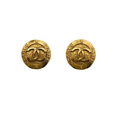 CHANEL VINTAGE EARRINGS ROUND COCOMARK GOLD 28 ACCESSORY 90309007 - PURPOSE