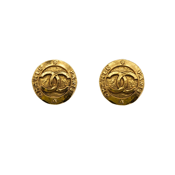 CHANEL VINTAGE EARRINGS ROUND COCOMARK GOLD 28 ACCESSORY 90309007 - PURPOSE