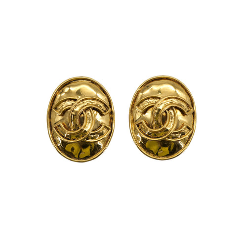 CHANEL VINTAGE EARRINGS OVAL COCOMARK GOLD 94P ACCESSORY 90309010 - PURPOSE