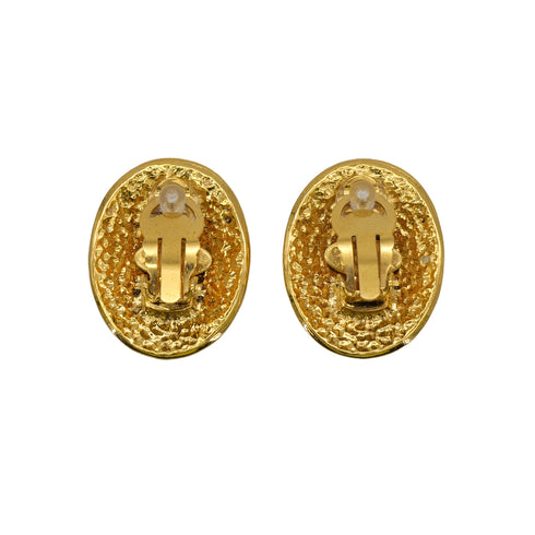 CHANEL VINTAGE EARRINGS OVAL COCOMARK GOLD 94P ACCESSORY 90309010 - PURPOSE