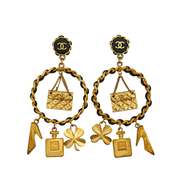 CHANEL VINTAGE ICON CHARM EARRINGS COCOMARK 94C ACCESSORY 90309013 - PURPOSE